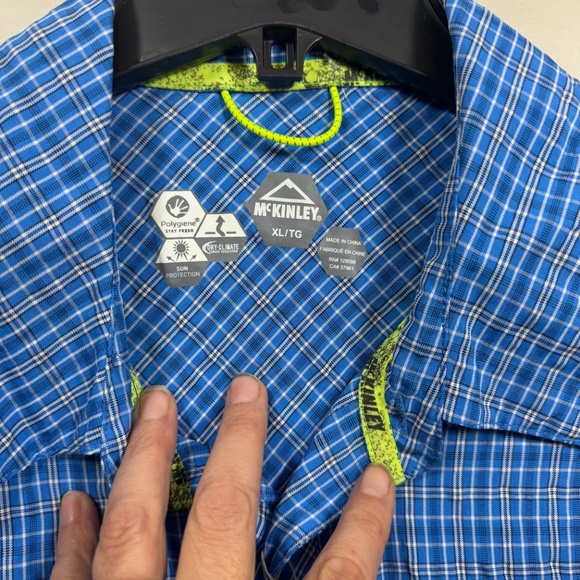 McKinley Plaid Shirts Mens Size XL Lot of 2 Blue Green Hiking Short Sleeve NWT - Picture 9 of 16